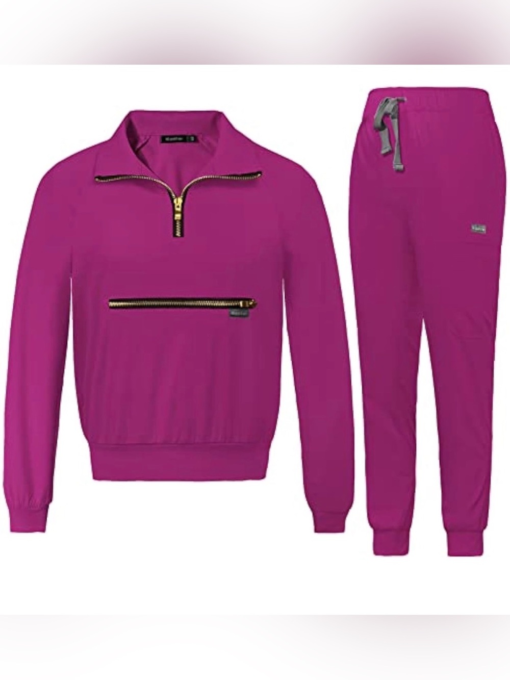 WOMENS Magenta Half-Zip SCRUB UNIFORM